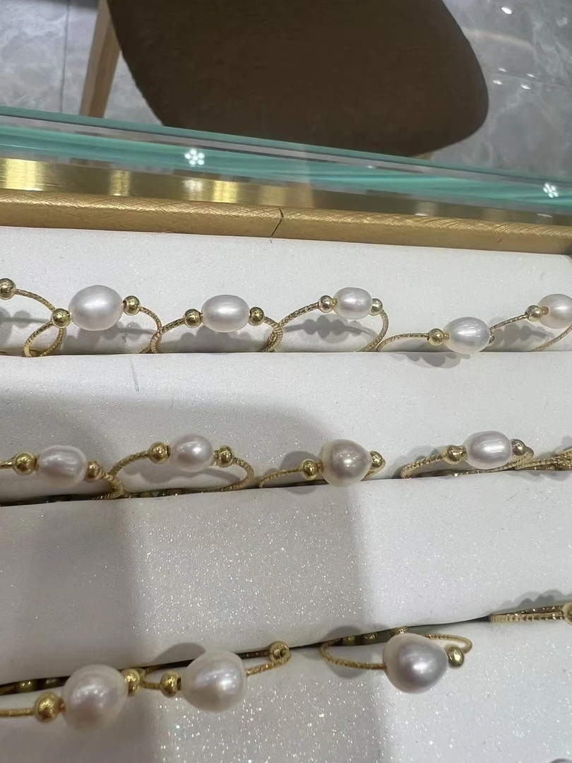 HLW 珍珠小螺纹戒指 2311240465 （多样性发其一）