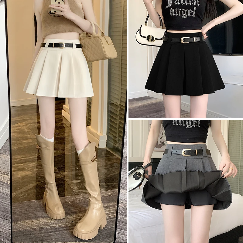 百褶裙2025新款学院风防走光高腰显瘦韩版气质短裙半身裙a字裙女