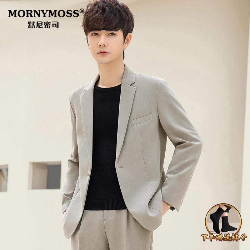 休闲西装外套男韩版薄款高级感西服2025春秋新款帅气中年单西外套