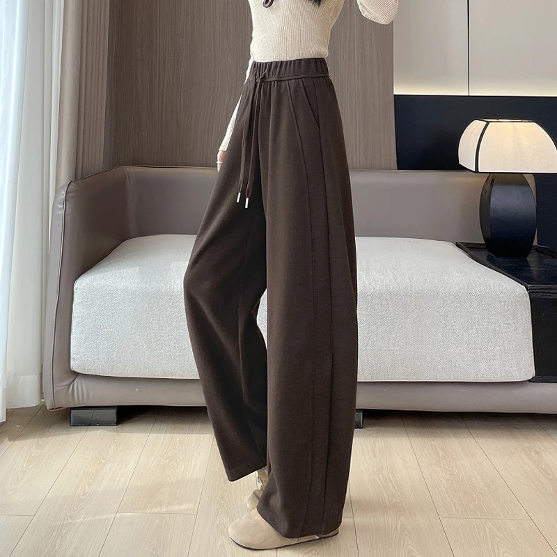 糯米裤香蕉弯刀镰刀裤窄版阔腿裤女直筒休闲春秋冬季宽松垂感软糯