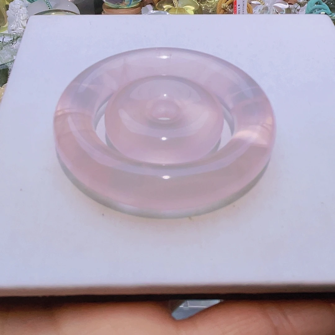 颈饰未镶嵌水晶天然马粉水晶子母平安扣特价不退换