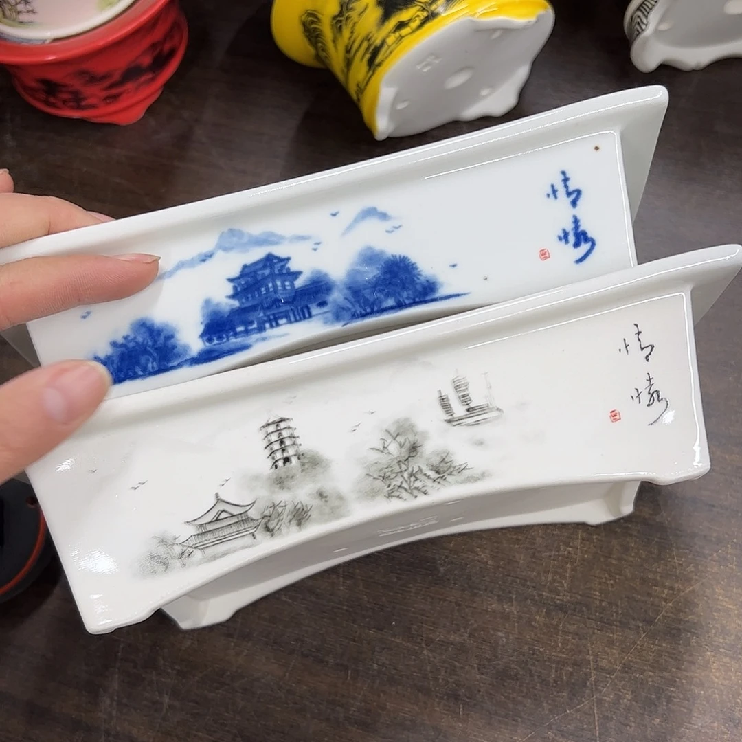 紫砂花盆684号瑕疵2个边不直处理介意勿拍22/16/6cm