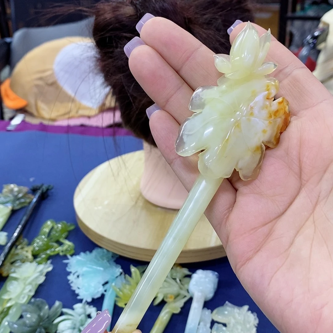 蛇纹石玉发簪未镶嵌