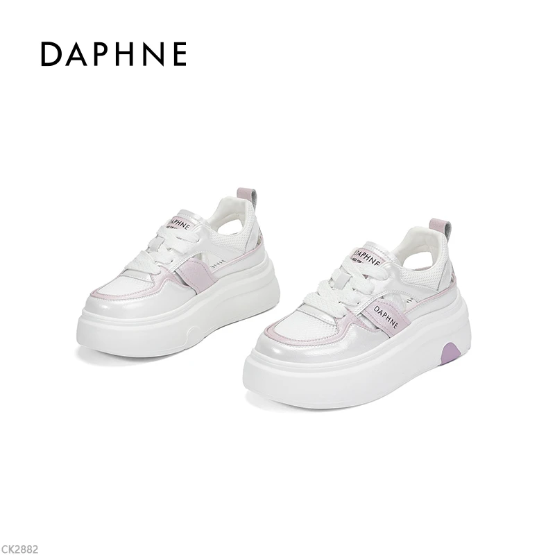 达芙妮2026夏季新款舒适透气时尚百搭休闲女鞋潮流百搭厚底板鞋L