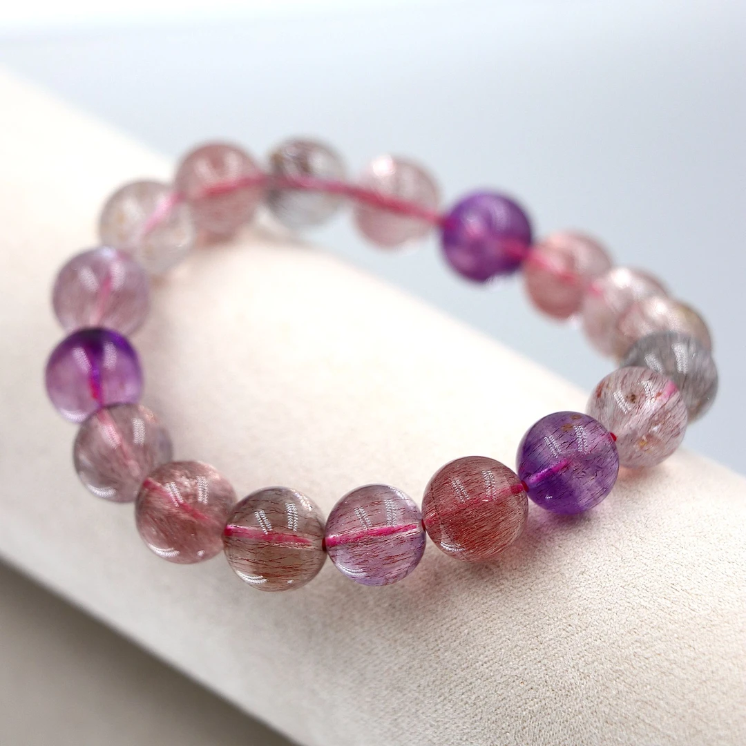 高阶天然满矿烟花超七水晶手串A1352-尺寸可选-多样性发一