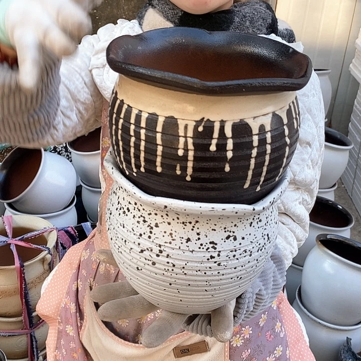 紫砂花盆瑕疵口20高16瑕疵