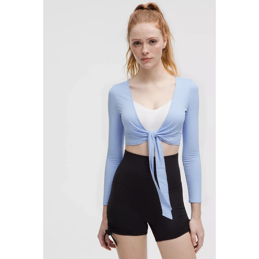 【DD外贸】夏季新款 S 时尚绑带设计感运动风上衣轻薄针织开衫