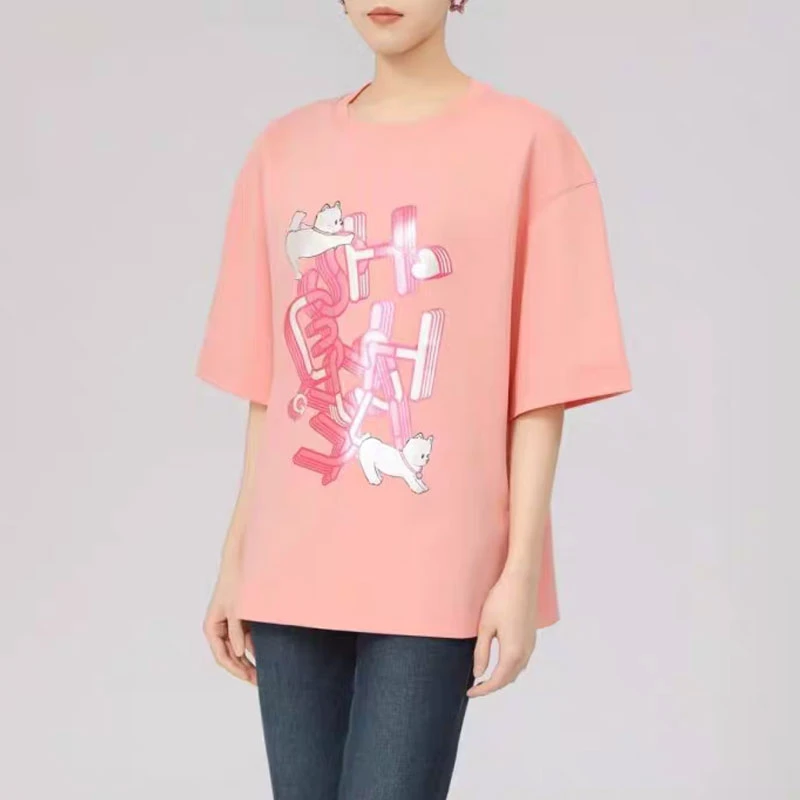 【商场同款】夏新款宽松字母印花圆领T恤女休闲百搭短袖上衣130092