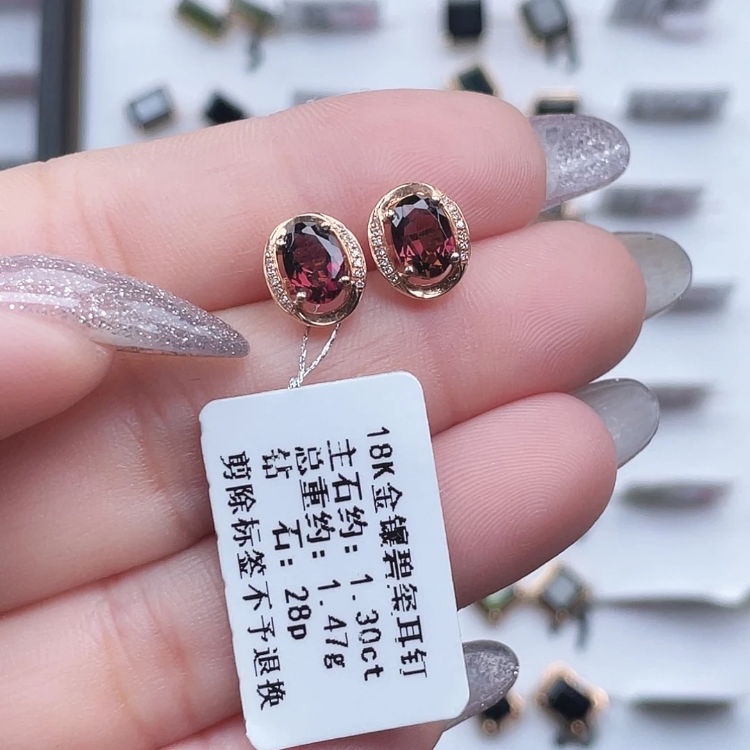 耳饰碧玺18K金镶嵌