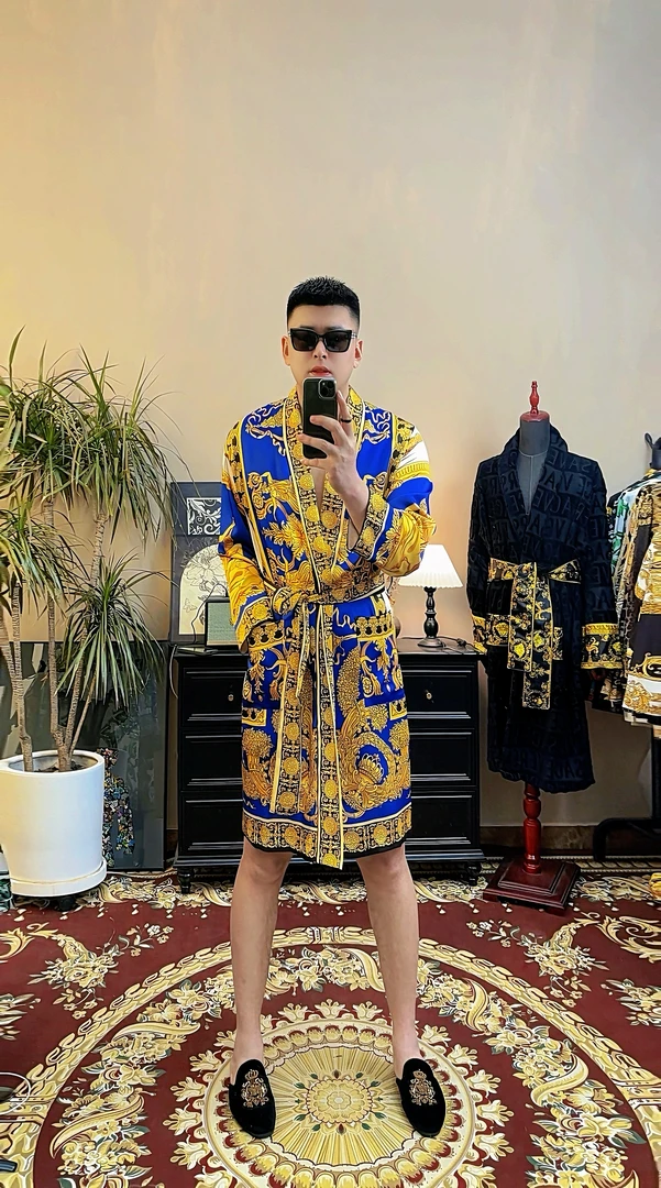 春夏睡袍合集2-玫瑰贡缎高定品质轻奢情侣款家居服睡袍