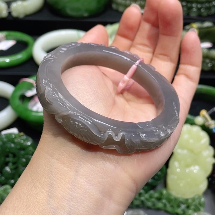 和田玉手镯54圈口 编号20未镶嵌