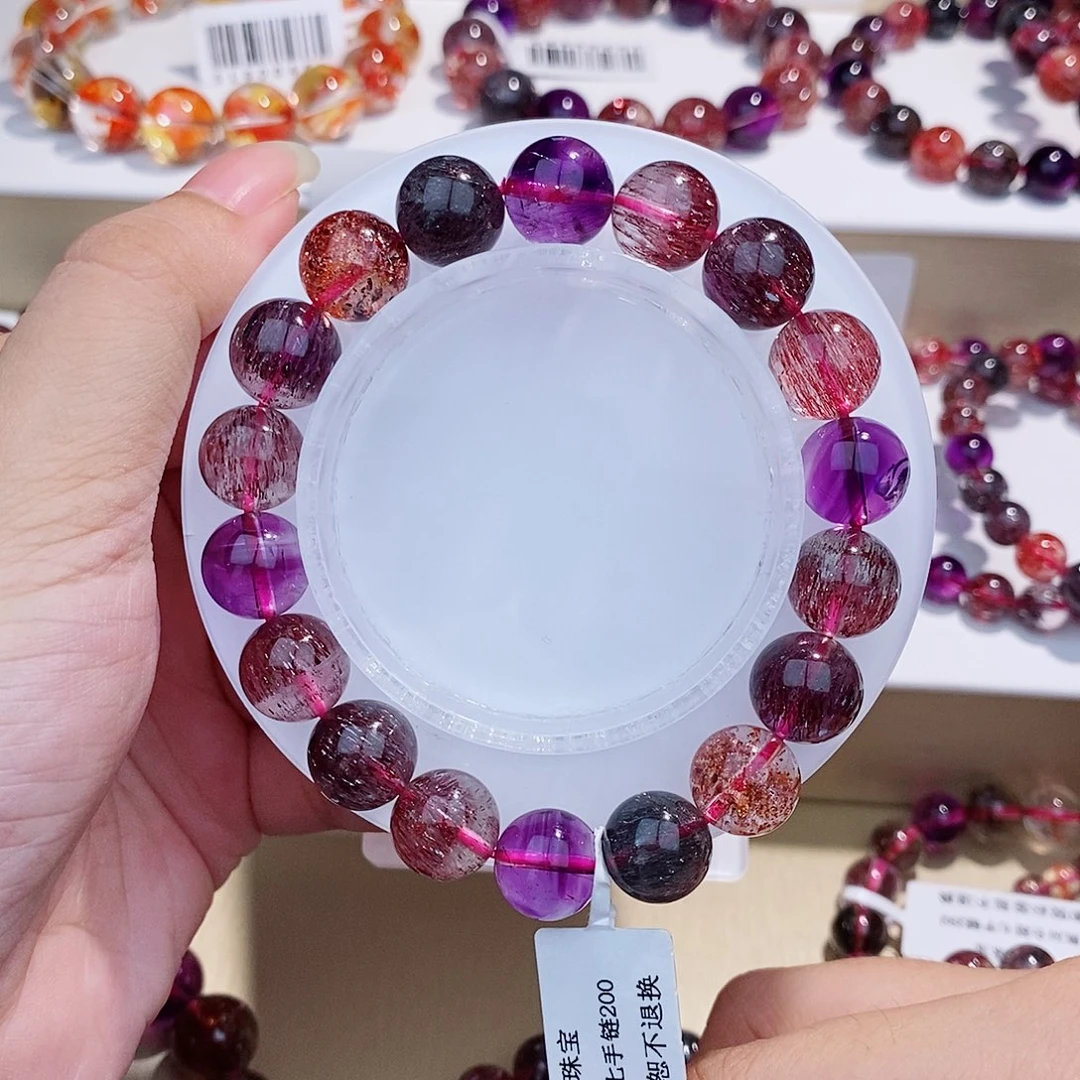 水晶未镶嵌手链黑加仑11+