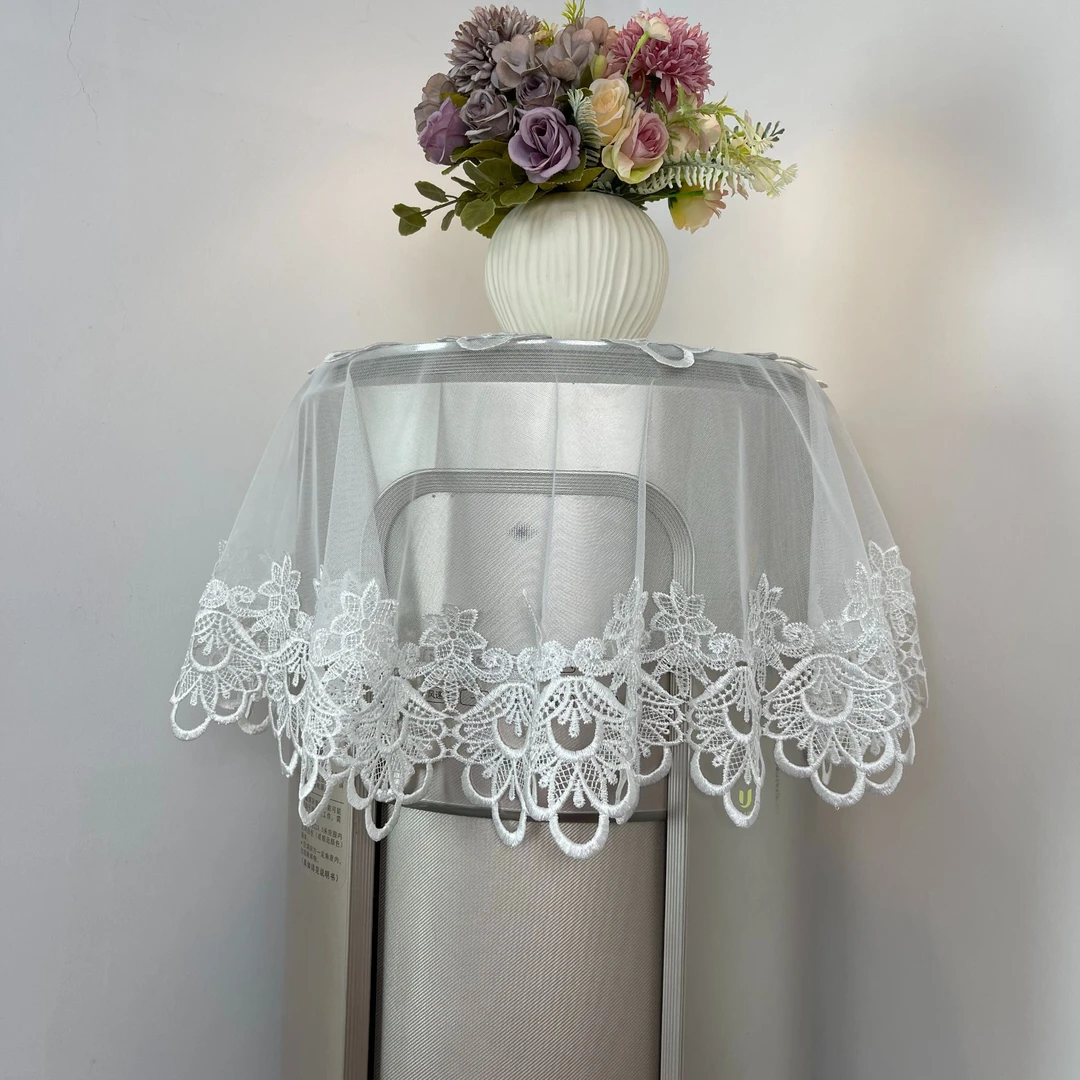 蕾丝刺绣空调罩空调防尘罩空调罩防尘罩圆桌花几盖巾沙发靠背巾等