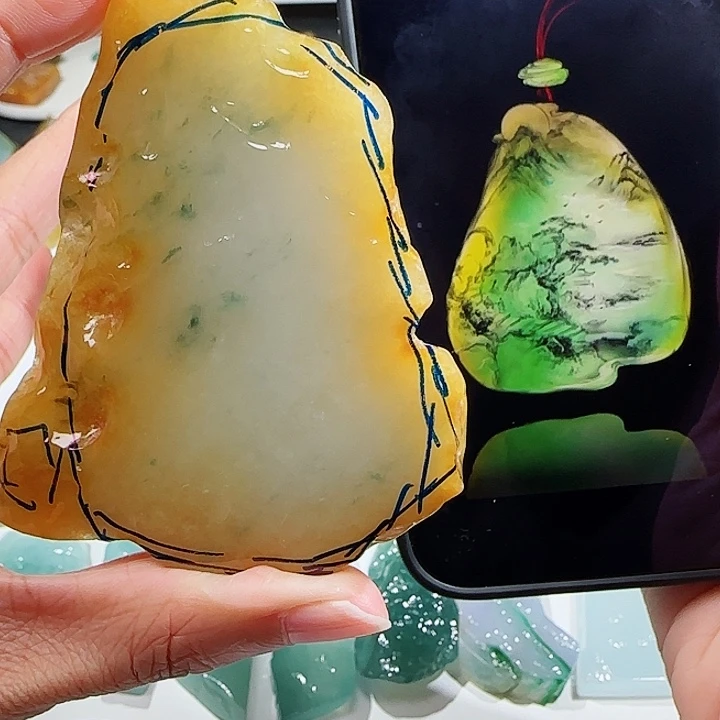 定制翡翠未镶嵌翡翠挂件