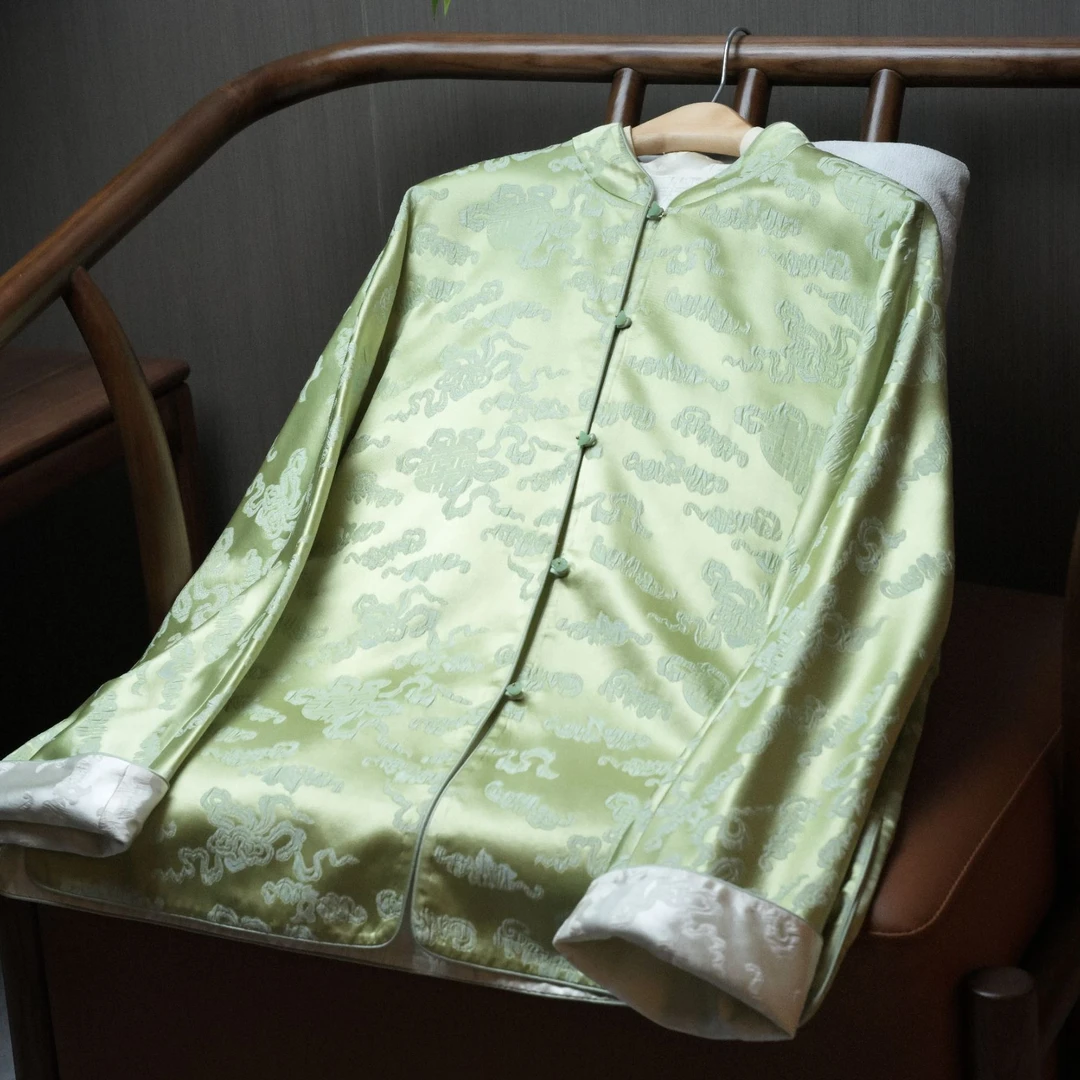 『艾青』新中式桑蚕丝国风双面外套DGSW0286