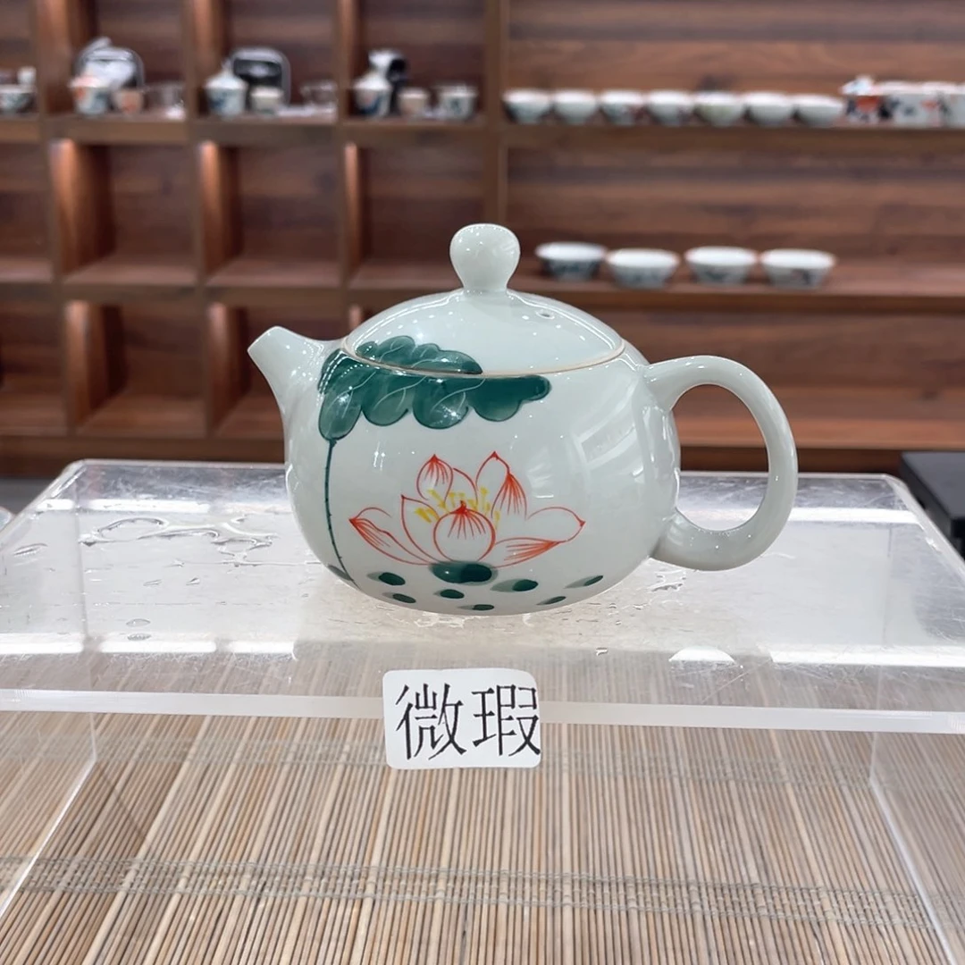 釉下手绘茶具微瑕