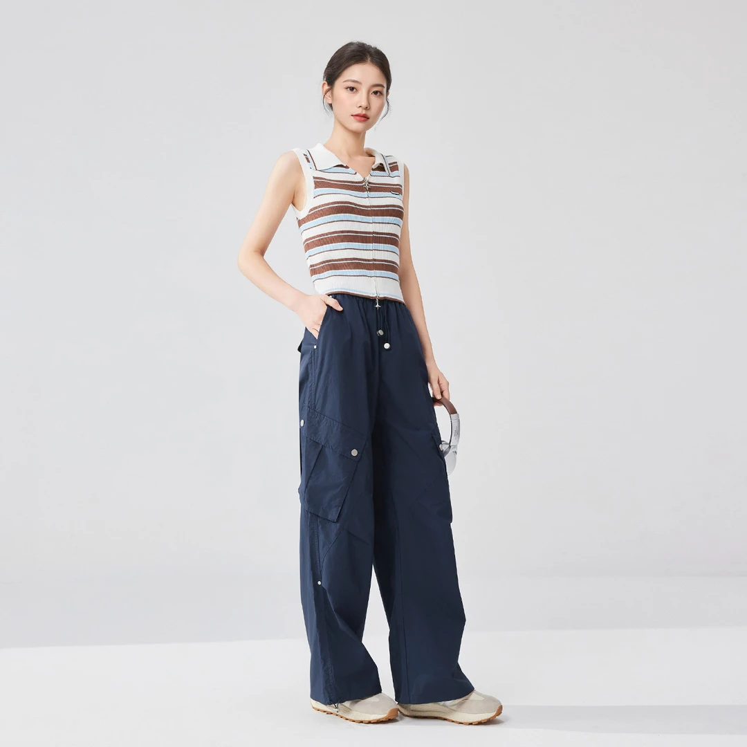 IEF/爱依服2025夏季新款美式休闲通勤气质百搭工装风哈伦裤流光风