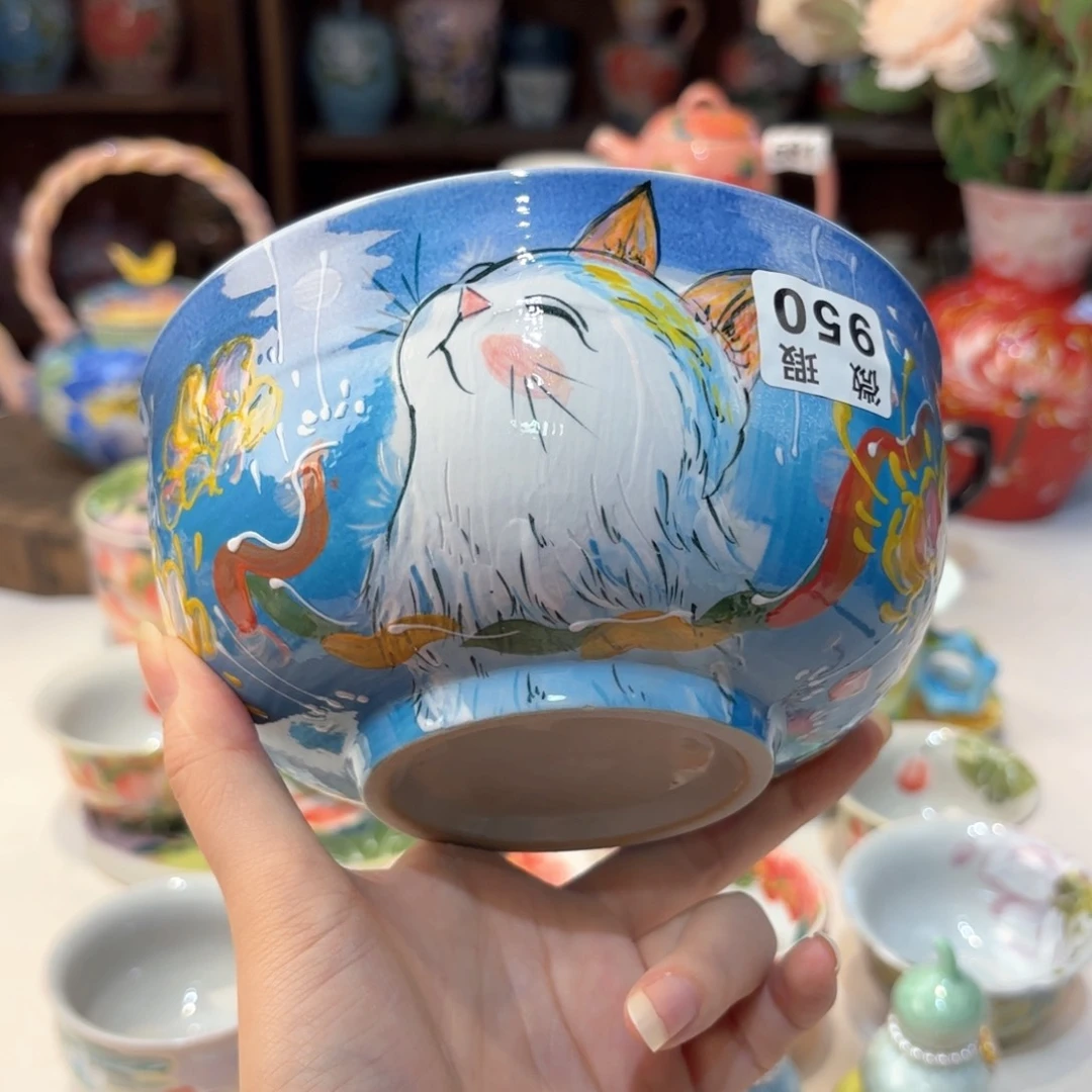 景德镇手绘高温釉下彩陶瓷茶具