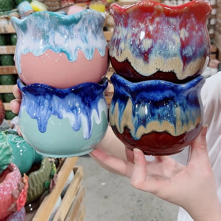 有孔.凑单10元陶瓷花盆发货！