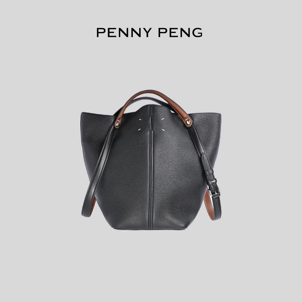 PENNYPENG 黑色手提大容量牛皮包包 DG04182