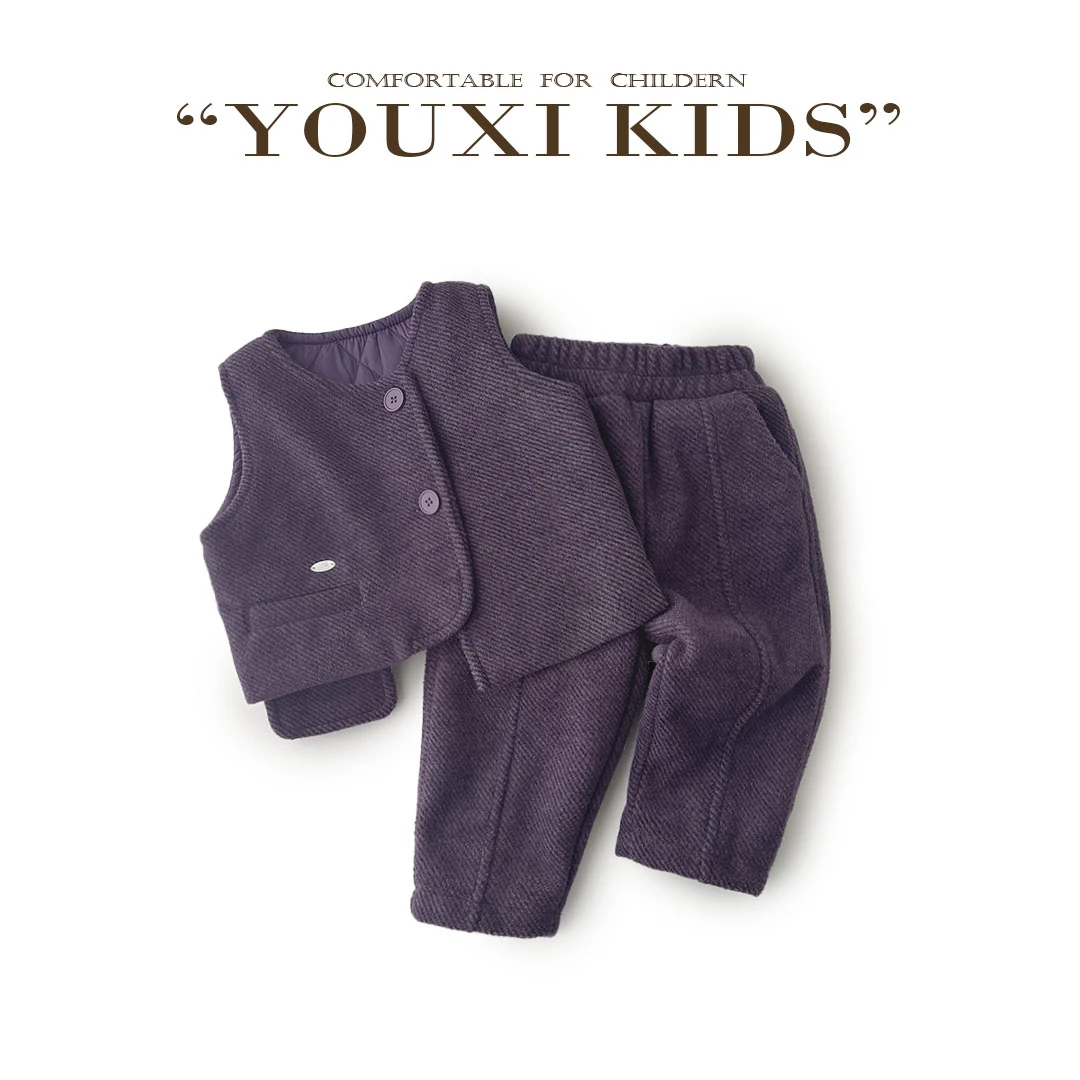 现飞飞家·凝夜紫24新款冬套装夹棉保暖高级羊毛马甲套装FF2525