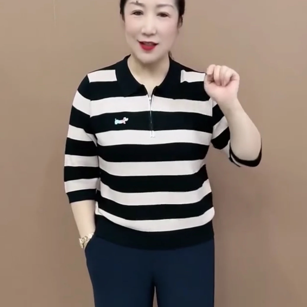 娃娃领针织短款秋季针织衫洋气气质长袖女装