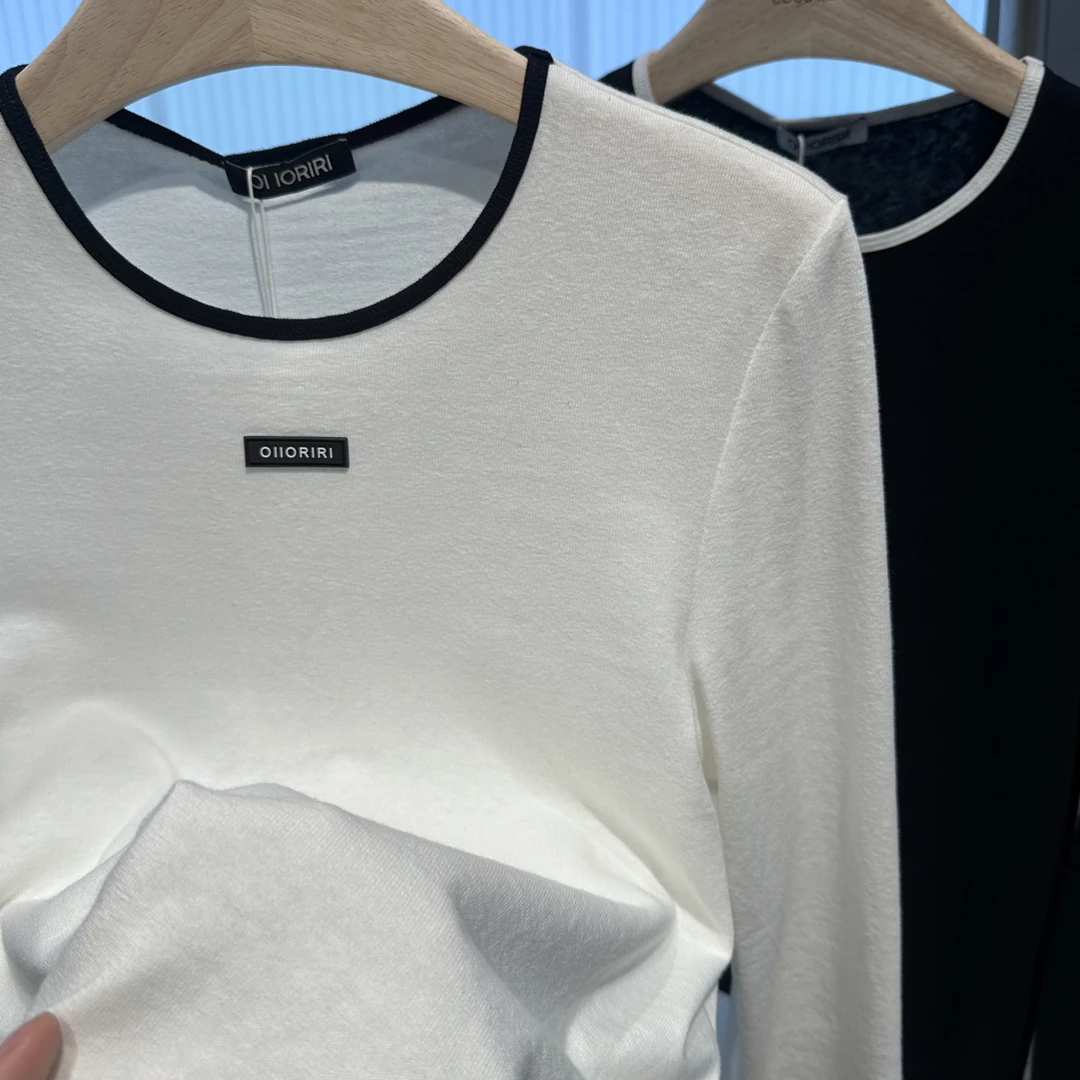 OIIORIRI25AW·纯棉拼边圆领上衣（直播防拍价！勿拍！联系客服改价）