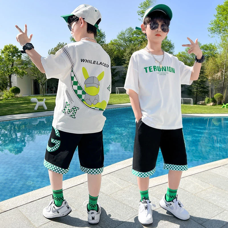 儿童男童夏季2025款童男孩夏韩版洋帅短袖潮衣服潮流
