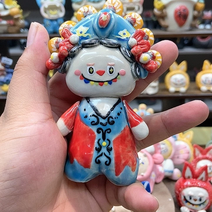摆件直播间手工陶瓷摆件抽象支持批发477
