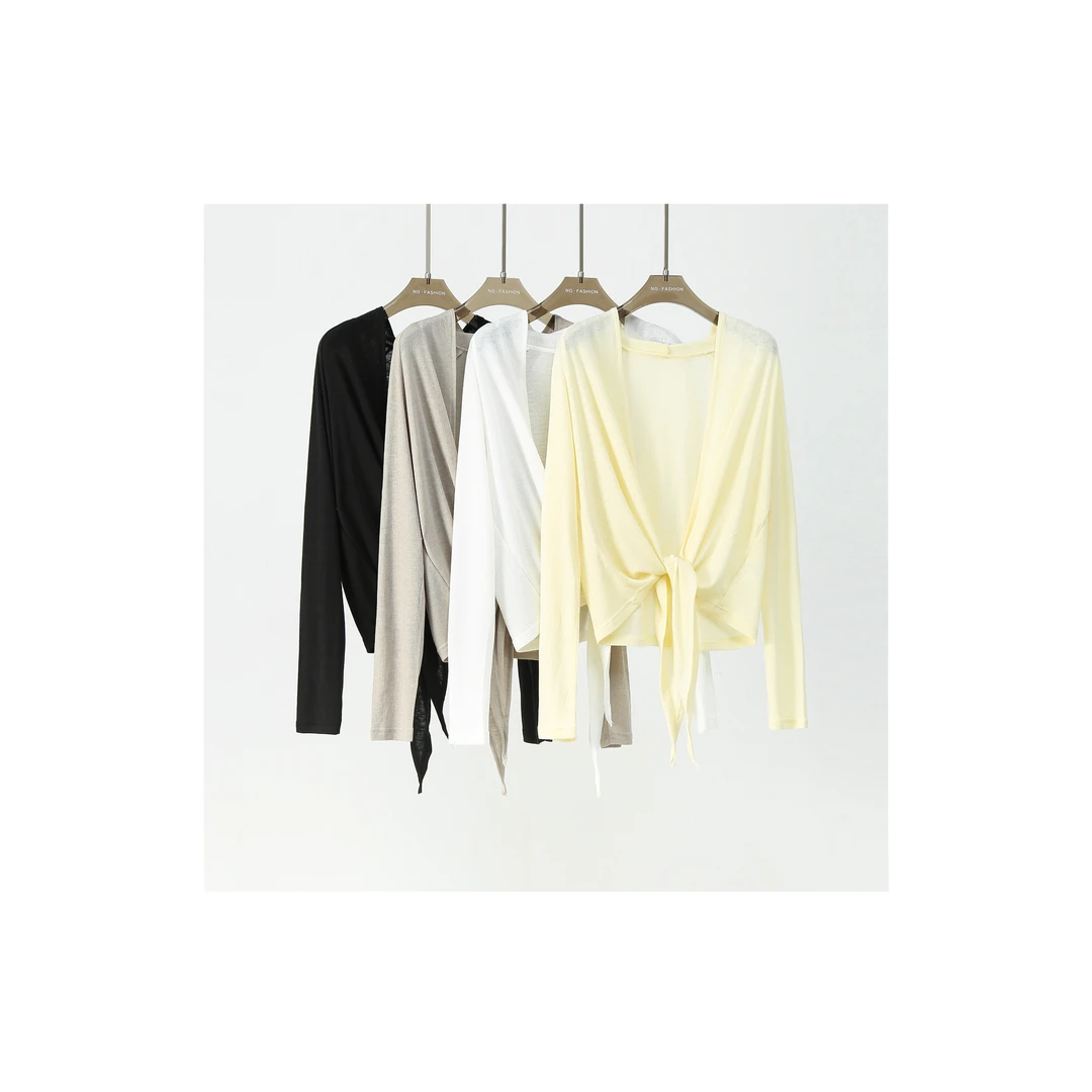 莱赛尔+山羊绒 休闲风通勤夏季长袖毛针织衫百搭针织衫 415-0029