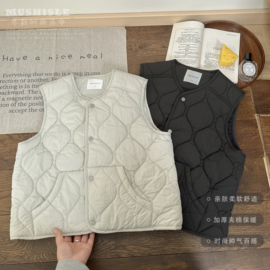 阿又冬季童装儿童男童中大童亲子款百搭棉马甲83066D