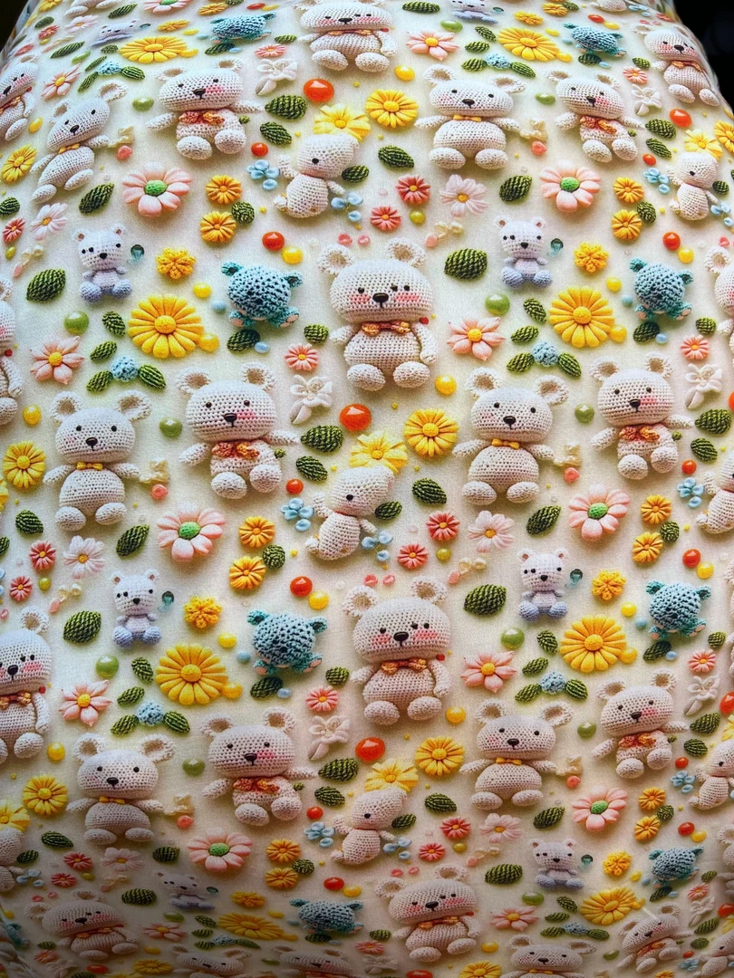 5D立体数码印花精品棉绸纯棉面料可做家居服床品床单被套