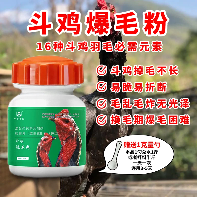 【斗鸡爆毛粉】100g/瓶 斗鸡养殖掉毛不长毛用爆毛粉 复配型产品