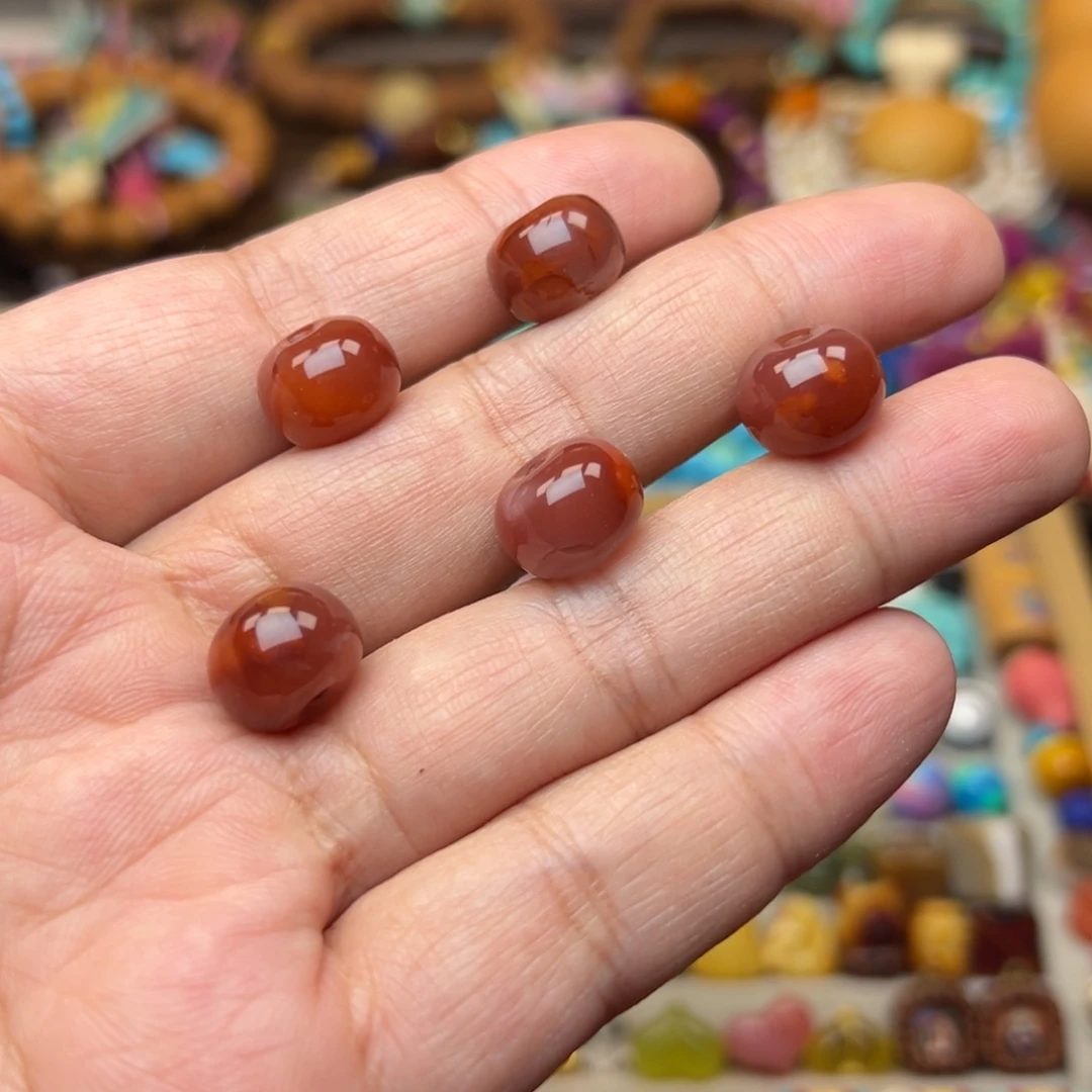 南红玛瑙未镶嵌12mm算盘珠发一颗