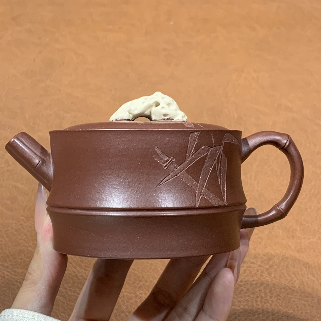 原矿黄龙山底槽清竹石壶150毫升半手工宜兴茶具套装紫砂壶