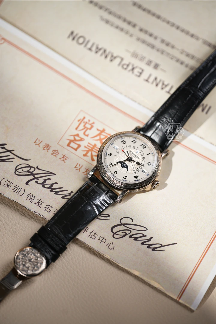 99新 Patek Philippe/百达翡丽 礼品级全套白金万年历5160/500G