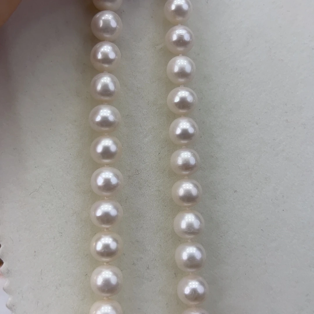 淡水珍珠颈饰银S925镶嵌➕10极光白