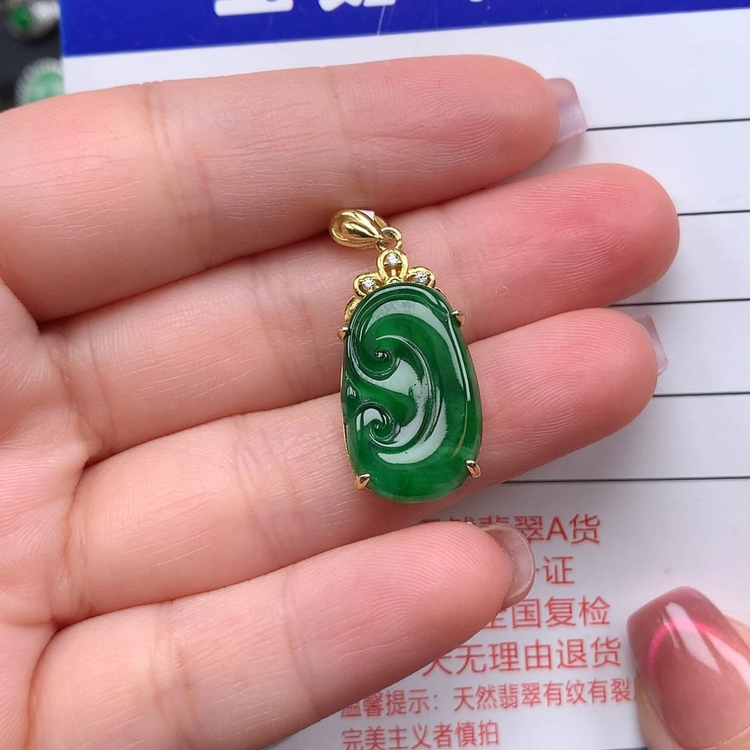 翡翠颈饰银S925镶嵌项链925