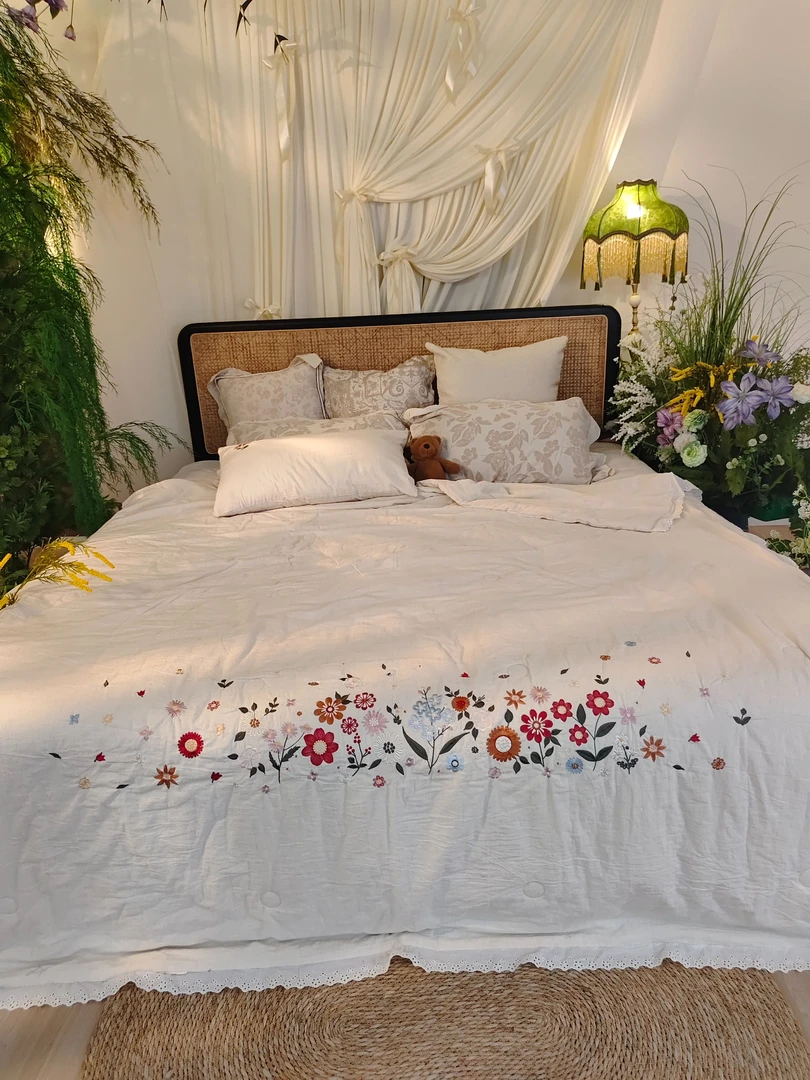 【FREE HOME】天然亚麻 自然之美~ 单双人夏被 横花