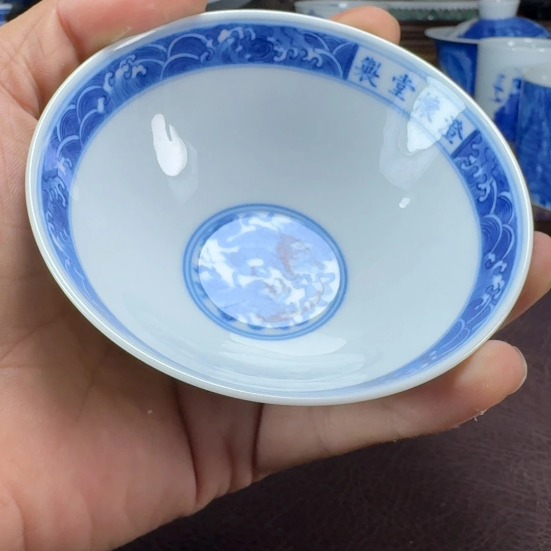鹰***熊瓷片当代景德镇陶瓷手绘茶具