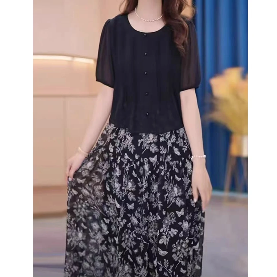 V5622时尚气质女夏假两件连衣裙2025新款时尚宽松高端收