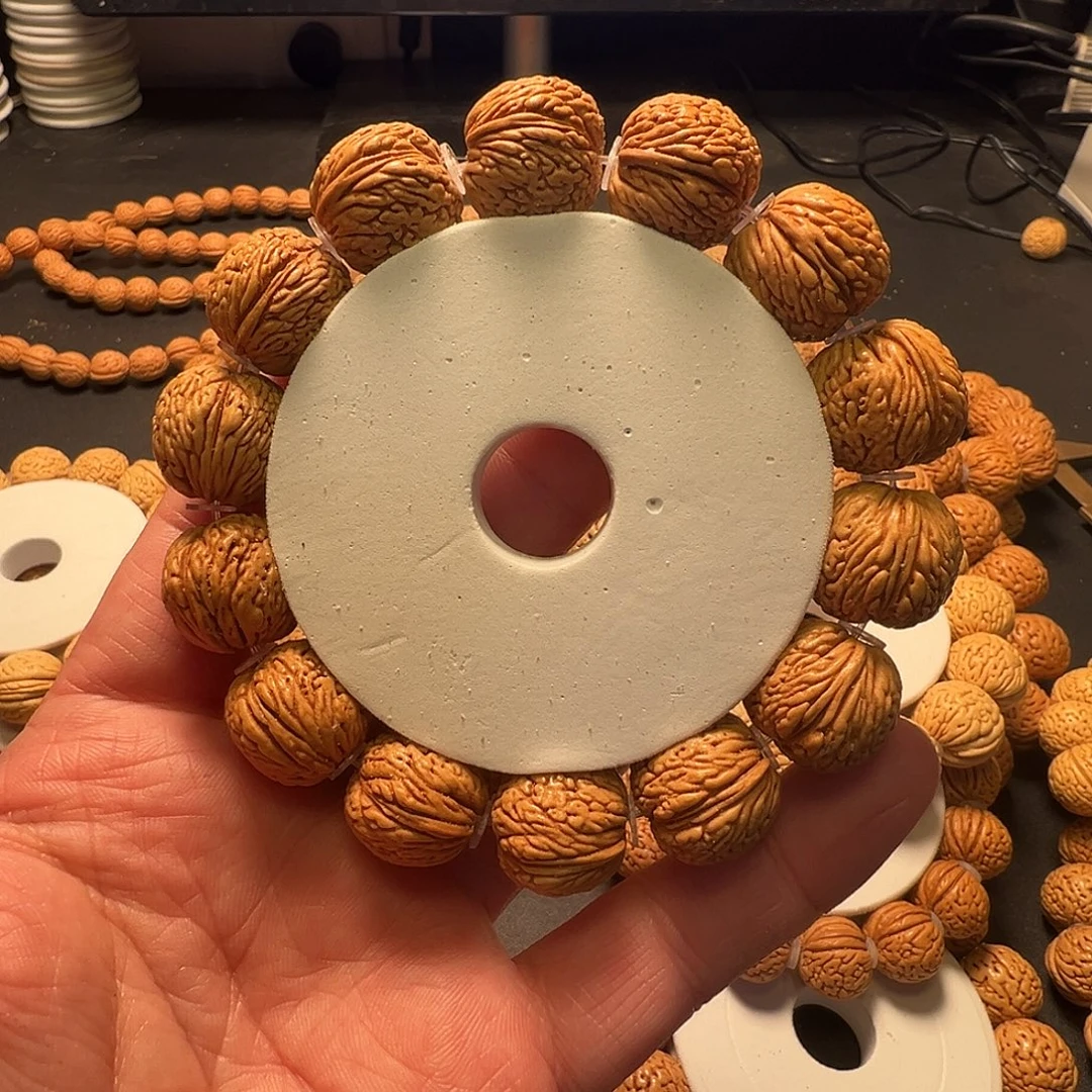 桃核手串龙鳞凤尾18