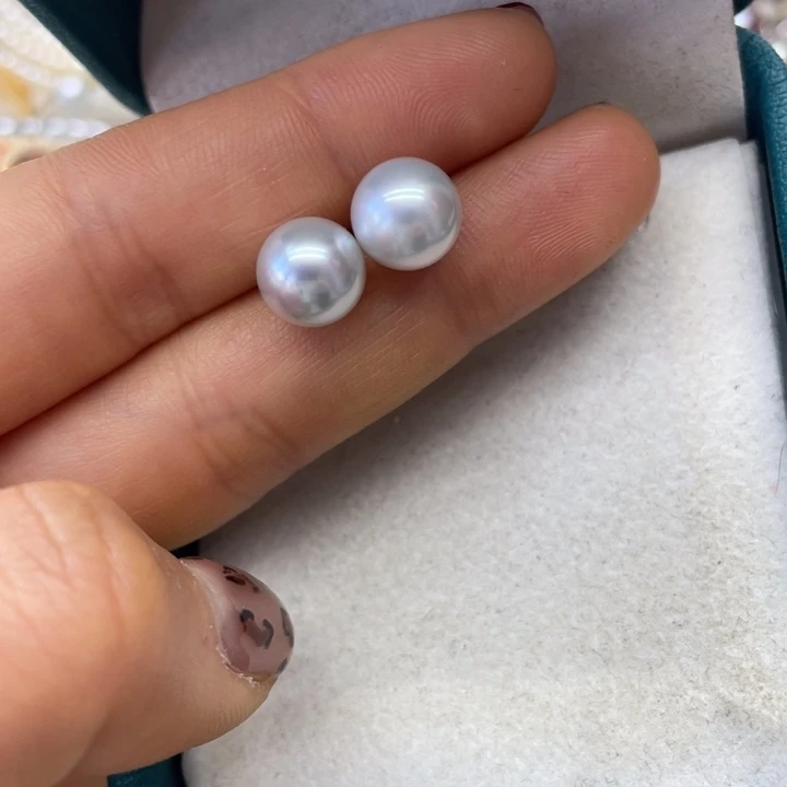 海水珍珠耳饰18K金镶嵌