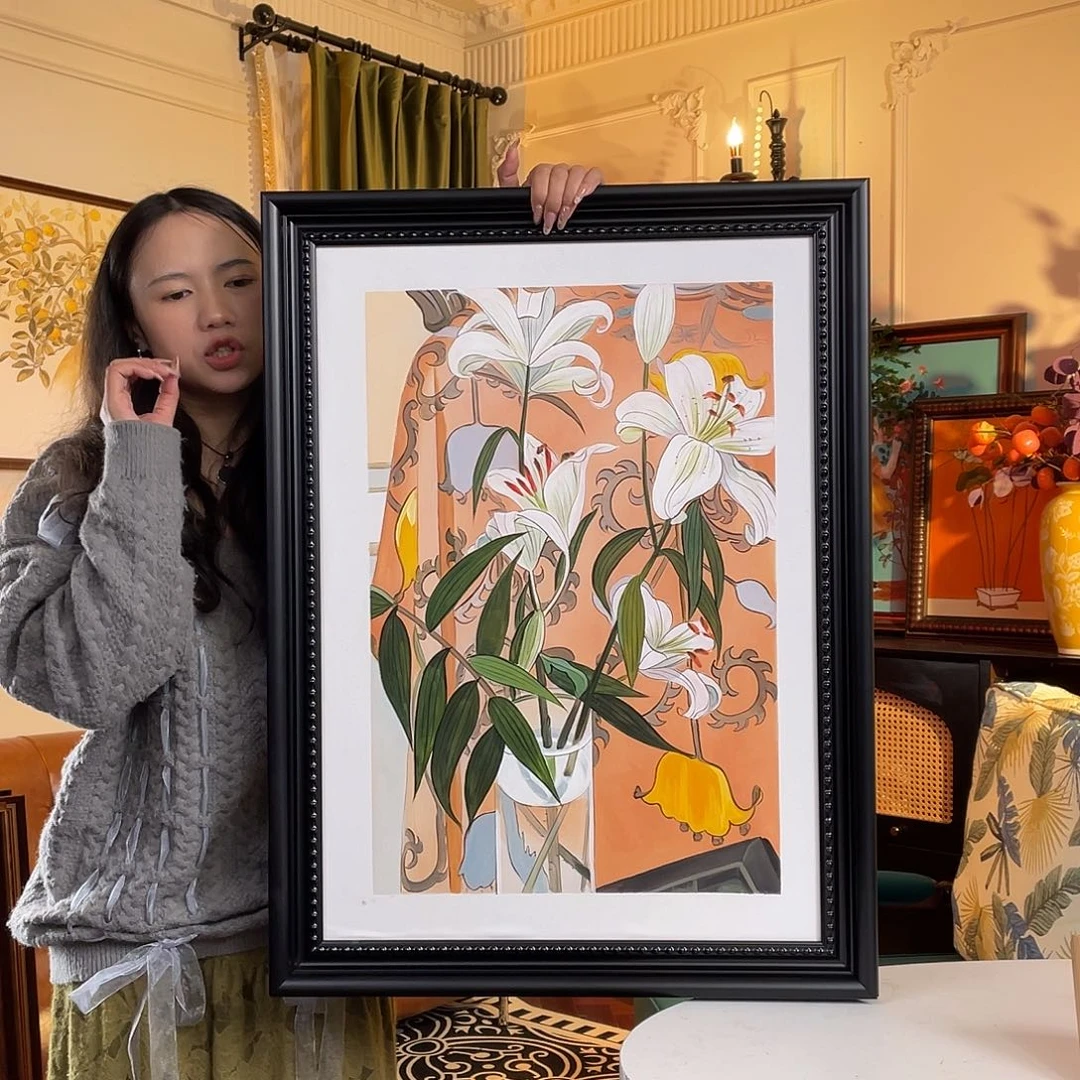 竖款竖幅60✖️80新品花卉