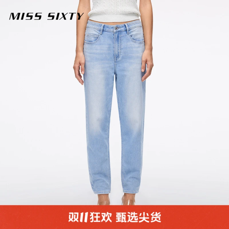 【天丝】Miss Sixty2025牛仔裤女含天丝中腰萝卜裤休闲百搭九分裤
