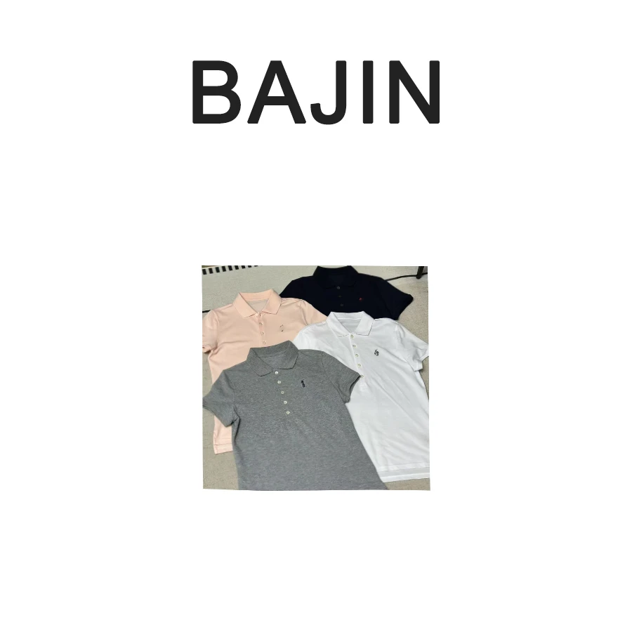 B2281【棉感Polo领单排扣短袖T恤上衣2025年夏季新品POLO衫】