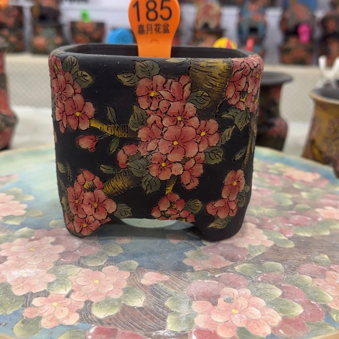 @****花盆紫砂精品多肉手绘花盆