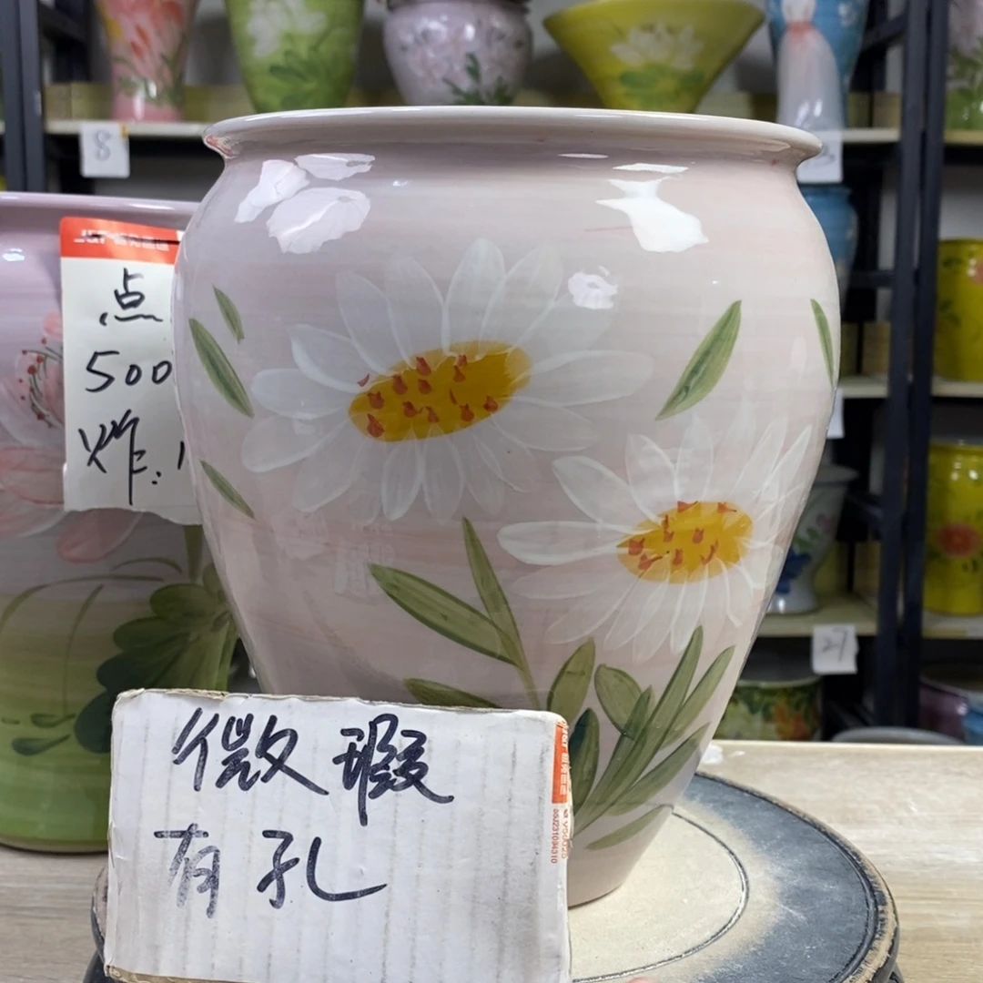景德镇手工手绘陶瓷花盆