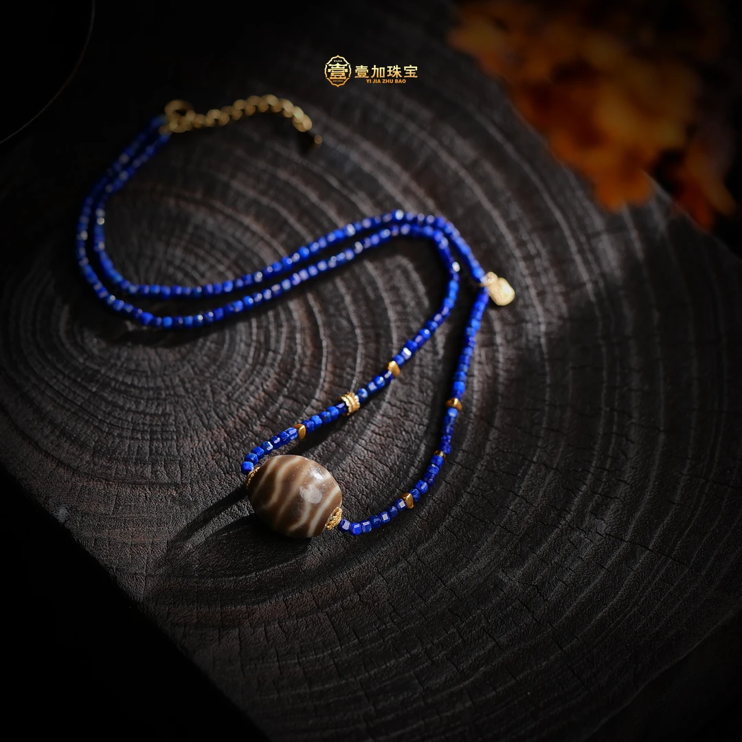 壹加小羊/嫩色达洛双水纹锁骨链