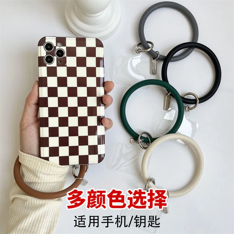 手机壳通用挂绳圆形硅胶防丢手环便捷钥匙扣手机挂件饰品亲肤实用